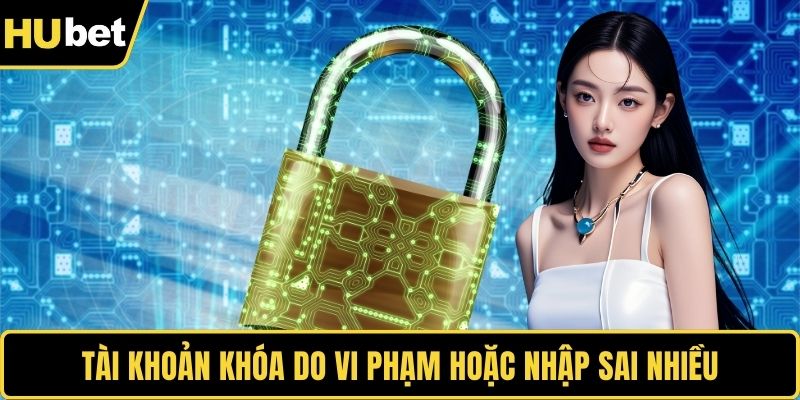 Tài khoản khóa do vi phạm hoặc nhập sai nhiều